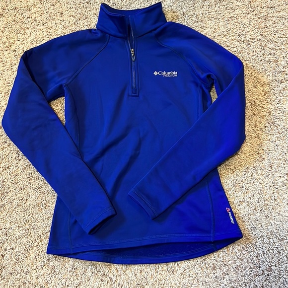 Like new women’s royal blue Columbia Titanium Polartec 1/4 zip fleece -size XS - Picture 1 of 6